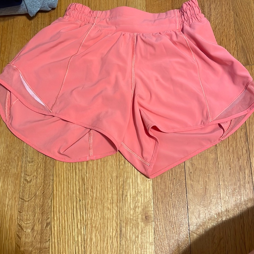 Raspberry Cream Lululemon 4 inch shorts